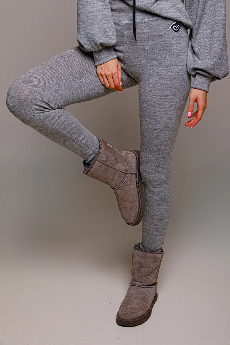 KÖTÖTT MAGASDEREKÚ LEGGINGS SZÜRKE POPPY